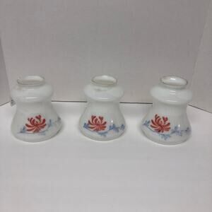 Vintage Antique Floral and White Milk Glass Light Lamp Shades